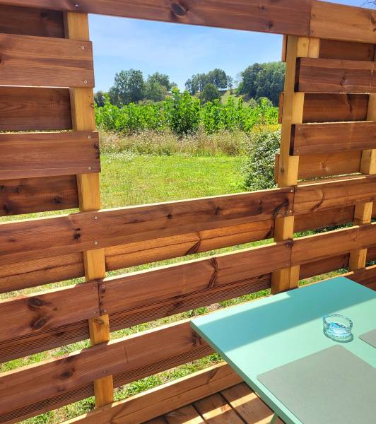 Une belle vue sur les vigne pour la yourte